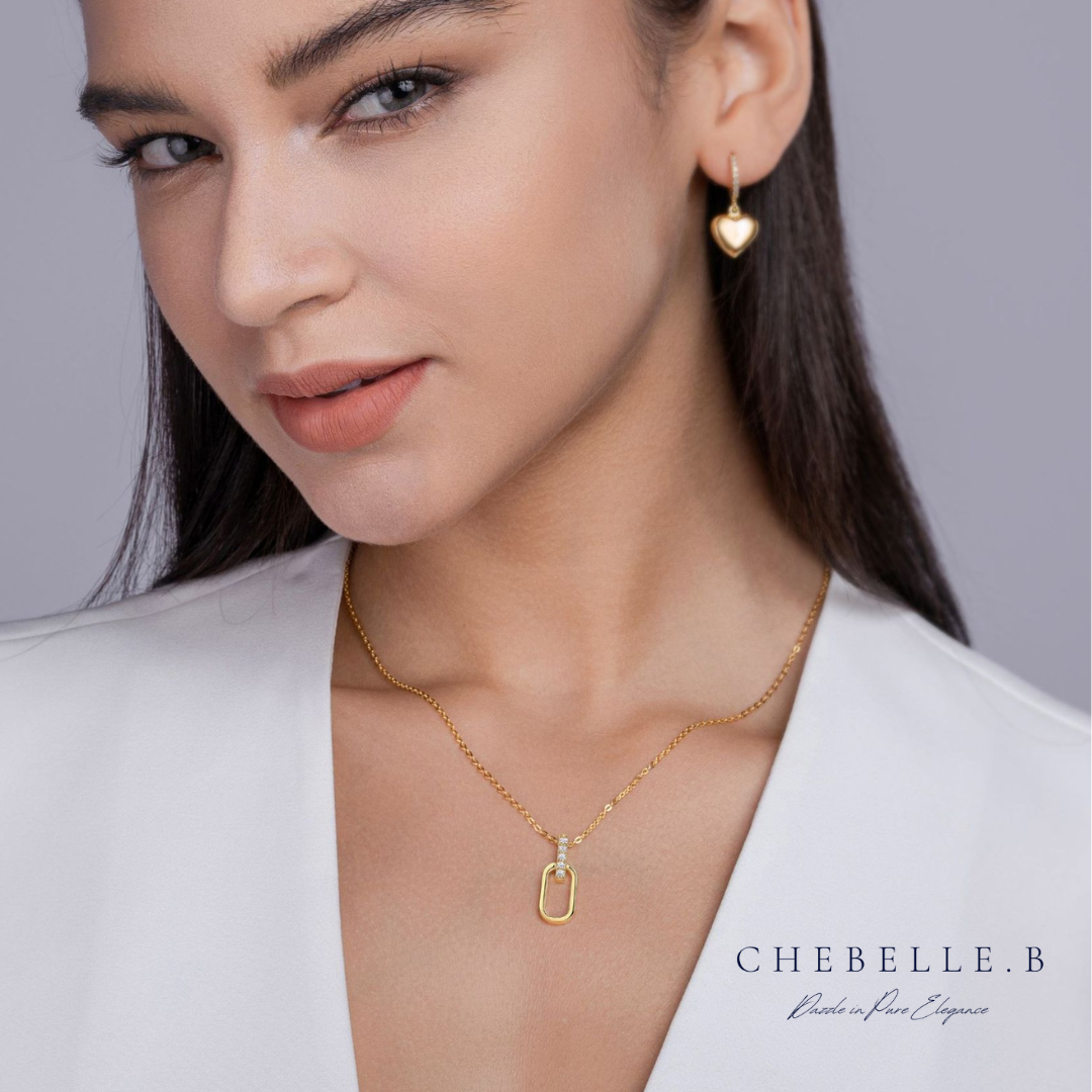 S925 Sterling Silver 18K Gold Plated Geometric Moissanite Pendant Necklace