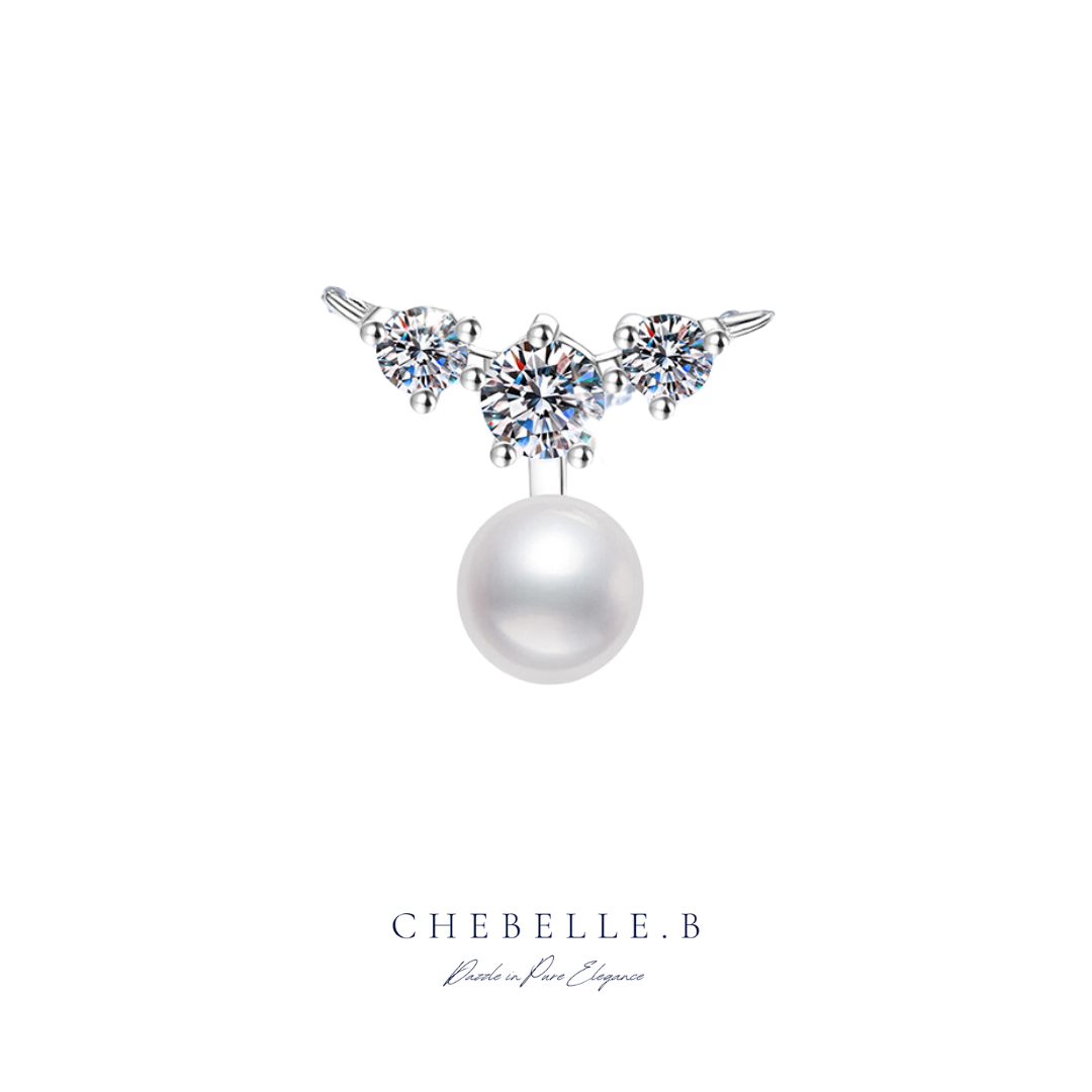 S925 Sterling Silver Freshwater Pearl 0.9-Carat Moissanite Necklace