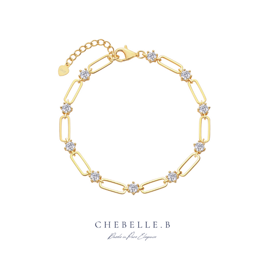 18K Gold Plated S925 Sterling Silver Moissanite Stars Blooming Bracelet