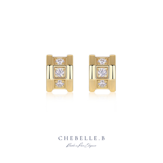 18K Gold-Plated S925 Sterling Silver Moissanite Accent Earrings