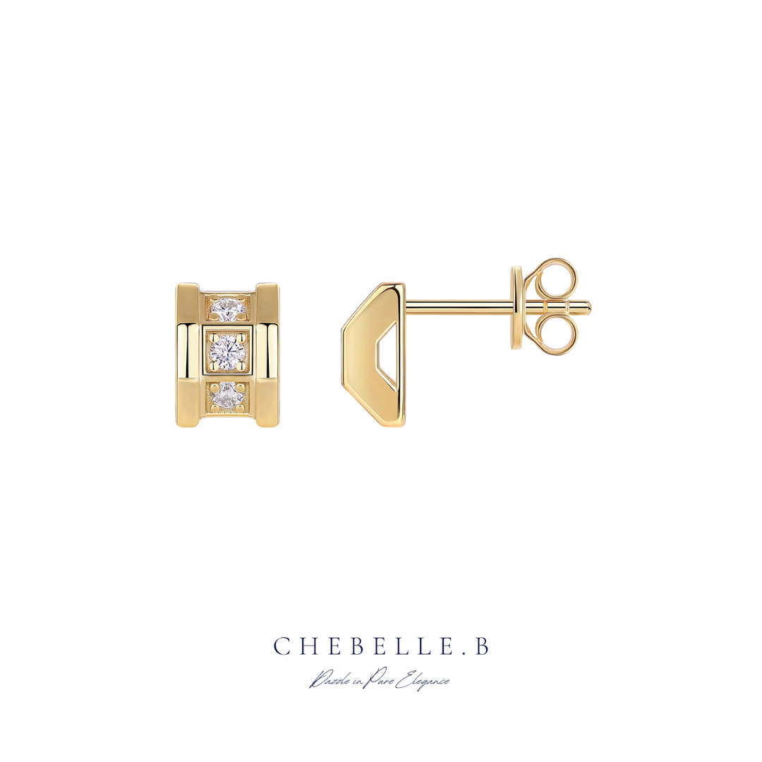 18K Gold-Plated S925 Sterling Silver Moissanite Accent Earrings