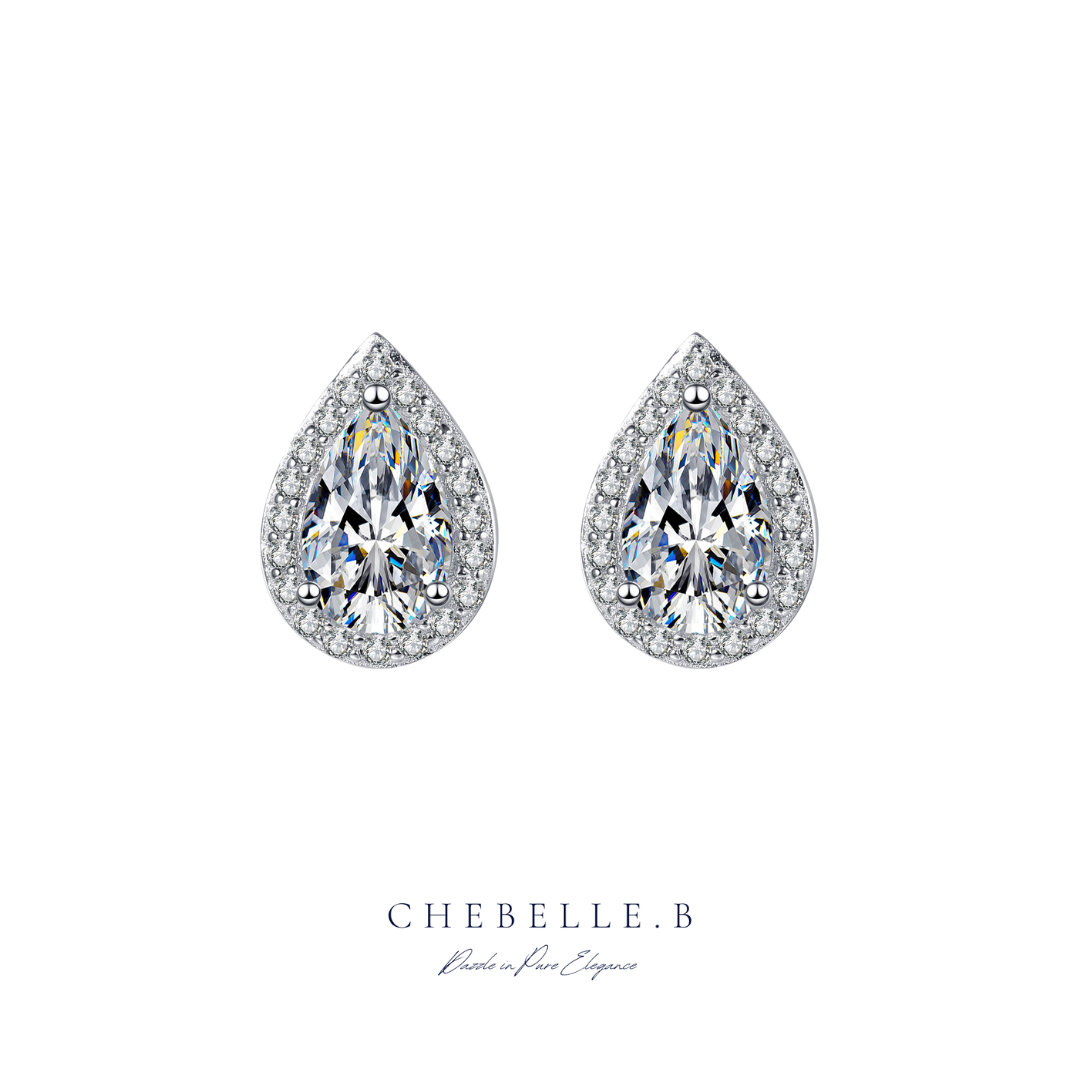 S925 Sterling Silver 1-Carat Pear-Shaped Moissanite Earrings