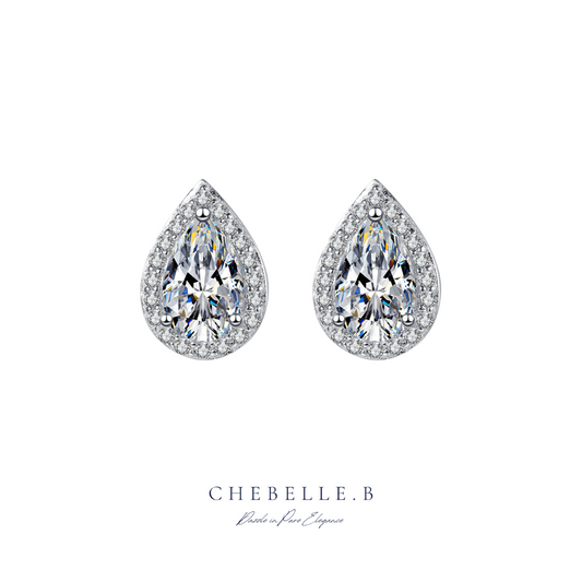 S925 Sterling Silver 1-Carat Pear-Shaped Moissanite Earrings