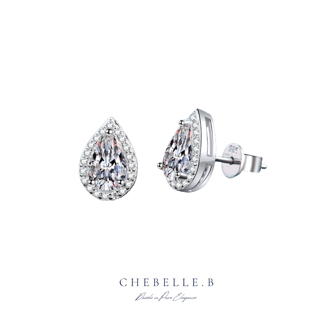 S925 Sterling Silver 1-Carat Pear-Shaped Moissanite Earrings