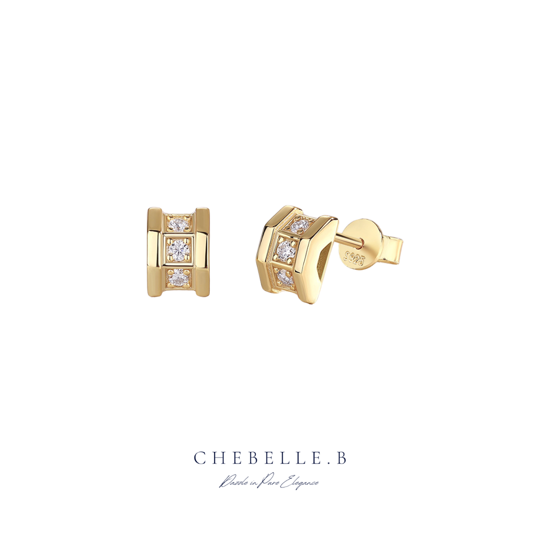 18K Gold-Plated S925 Sterling Silver Moissanite Accent Earrings