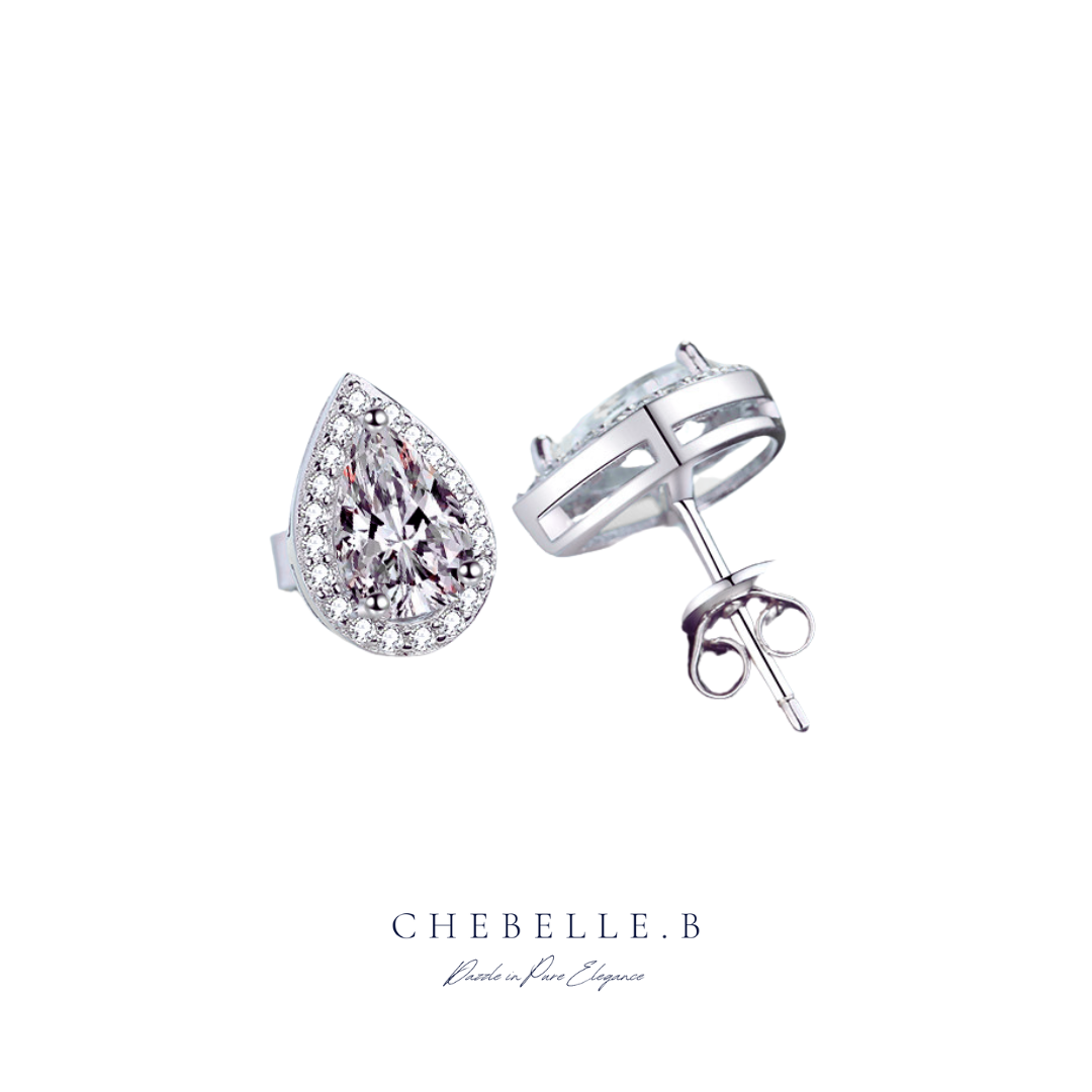 S925 Sterling Silver 1-Carat Pear-Shaped Moissanite Earrings