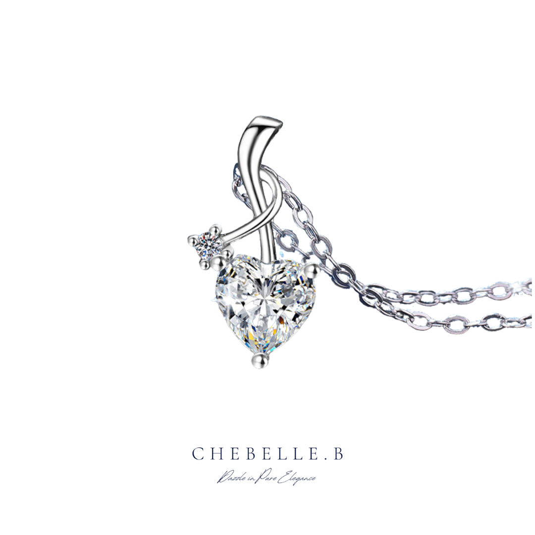S925 Sterling Silver Eternal Love 1-Carat Moissanite Heart Pendant Necklace