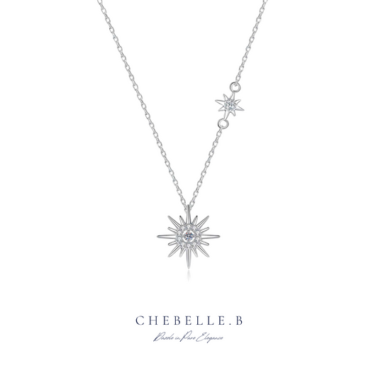 S925 Sterling Silver Tassel Star Moissanite Necklace