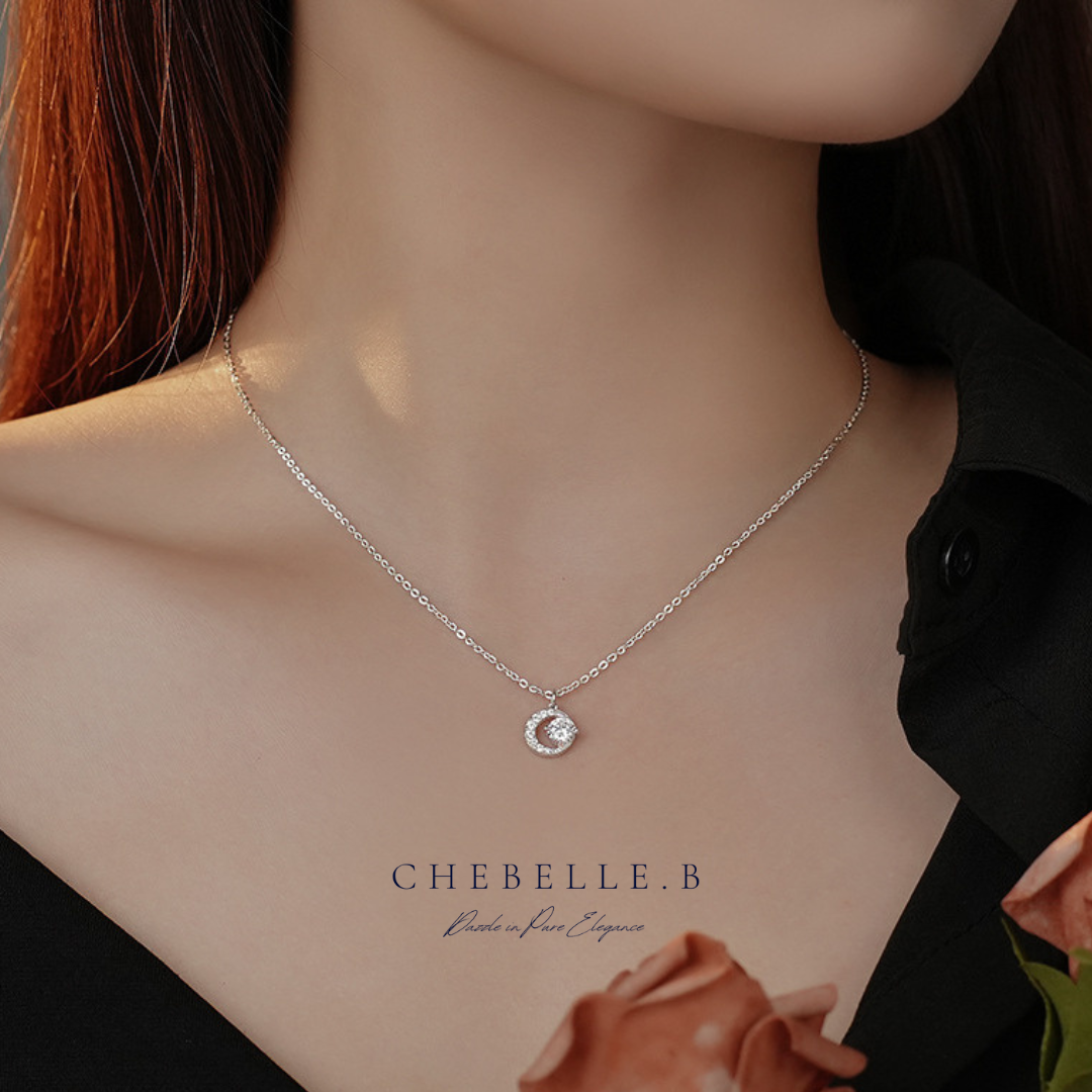 925 Sterling Silver Moissanite Moonlit Stars Set