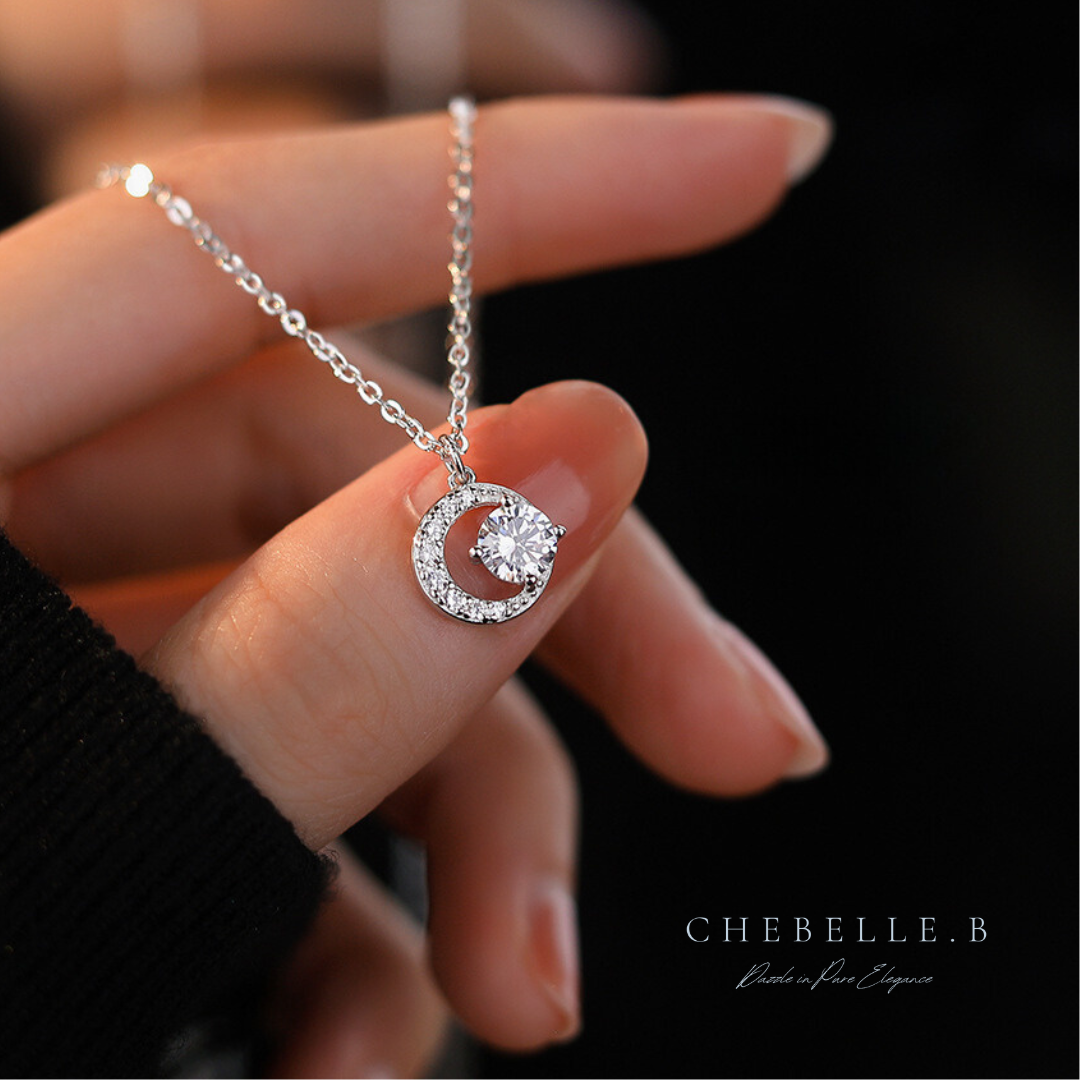 925 Sterling Silver Moissanite Moonlit Stars Set