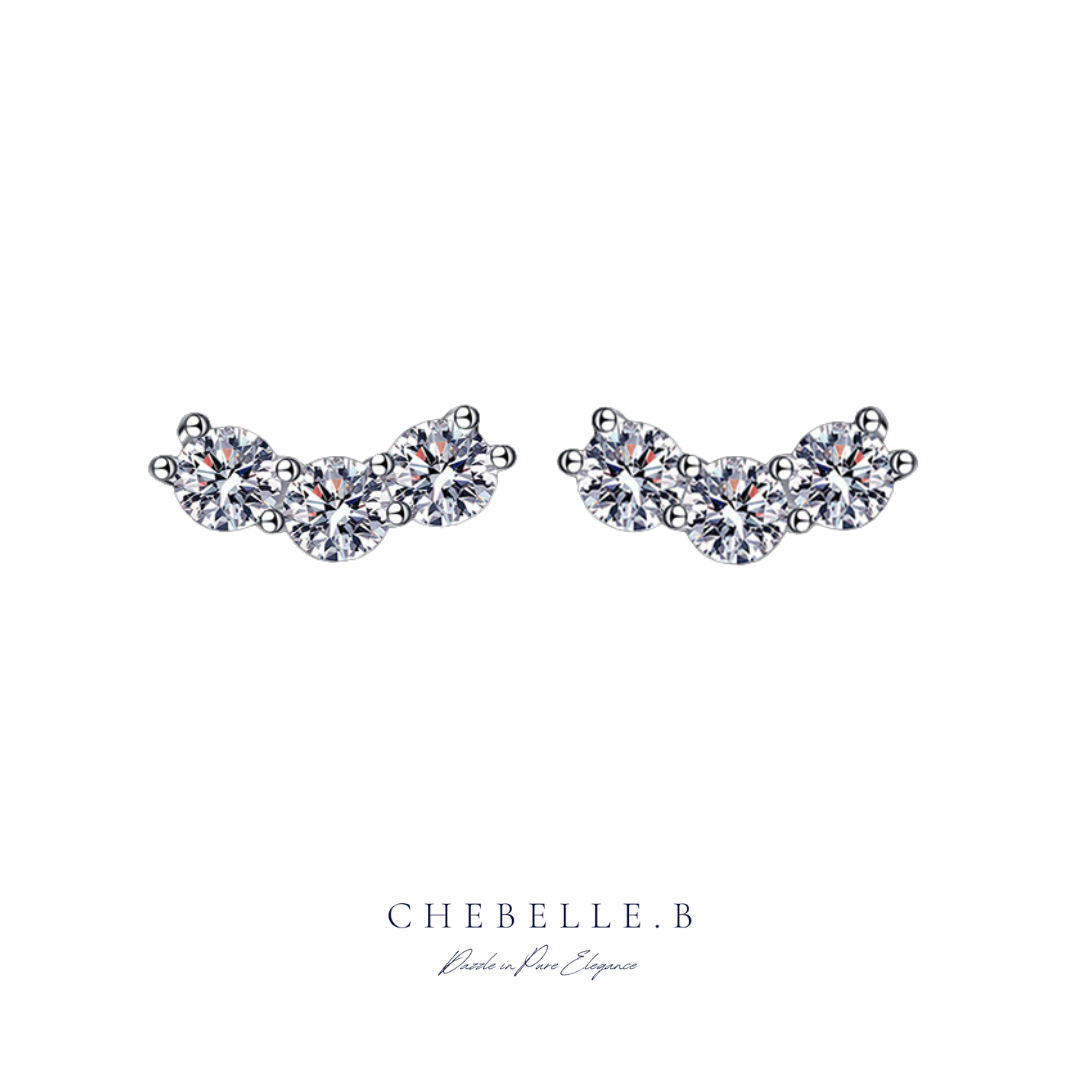 S925 Sterling Silver Starlight Sparkle Moissanite Stud Earrings