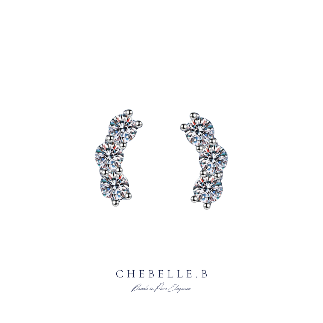 S925 Sterling Silver Starlight Sparkle Moissanite Stud Earrings