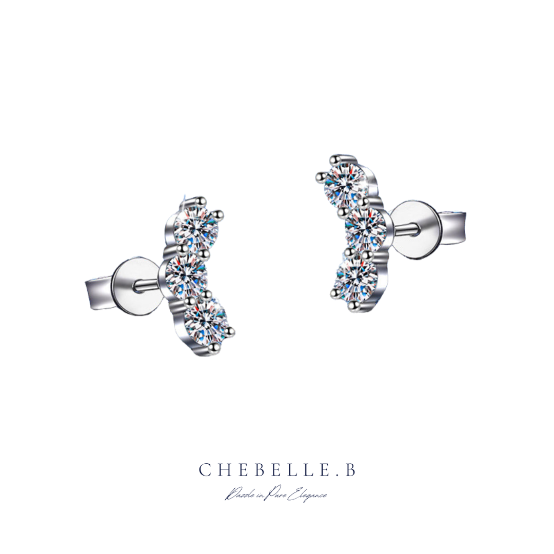 S925 Sterling Silver Starlight Sparkle Moissanite Stud Earrings