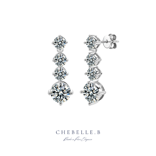 S925 Sterling Silver Meteor Moissanite Drop Earrings