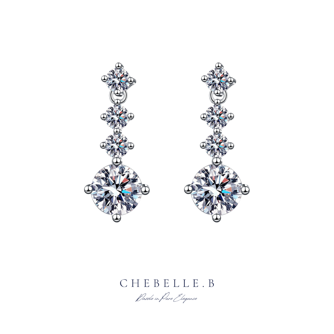 S925 Sterling Silver Meteor Moissanite Drop Earrings