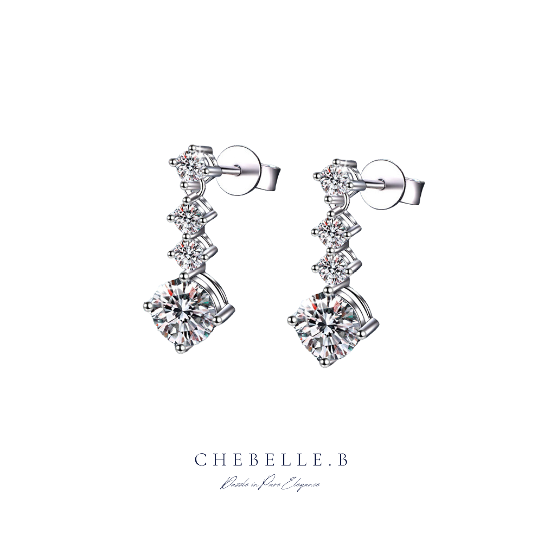 S925 Sterling Silver Meteor Moissanite Drop Earrings
