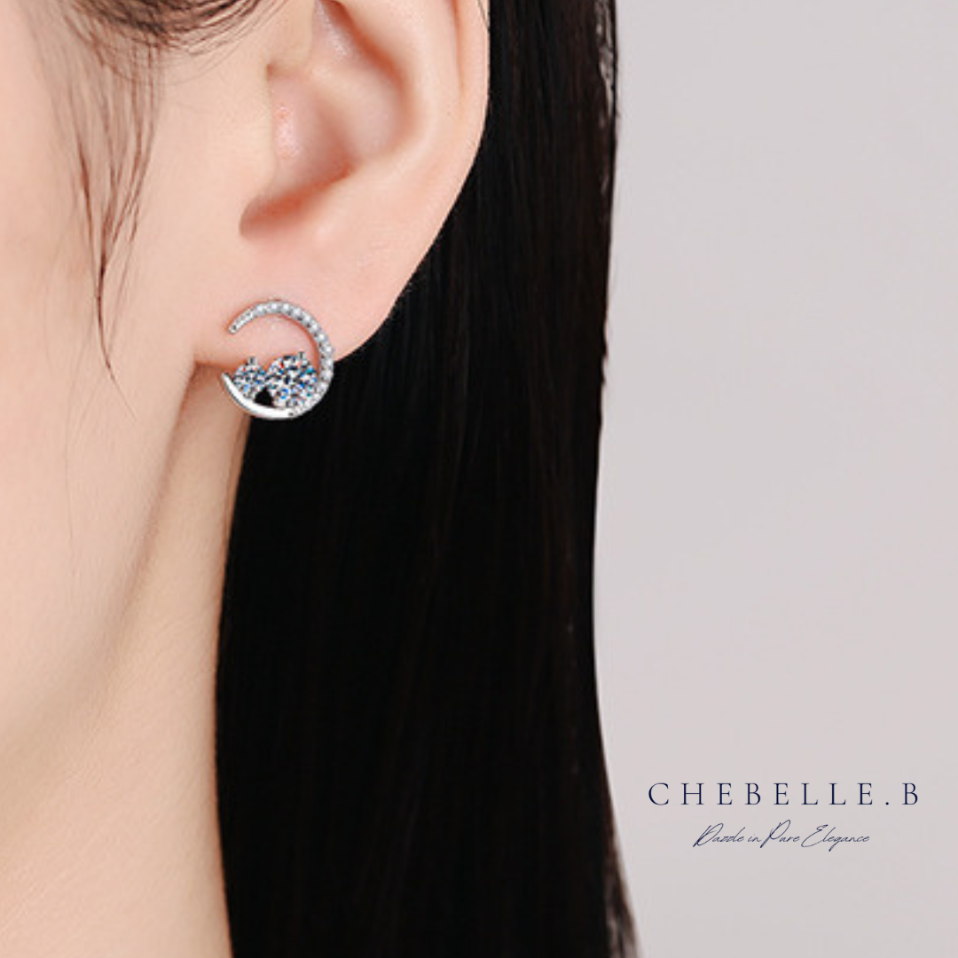 S925 Sterling Silver Lunar Radiance 0.8-Carat Moissanite Earrings