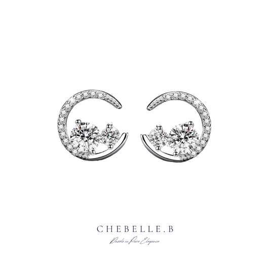 S925 Sterling Silver Lunar Radiance 0.8-Carat Moissanite Earrings