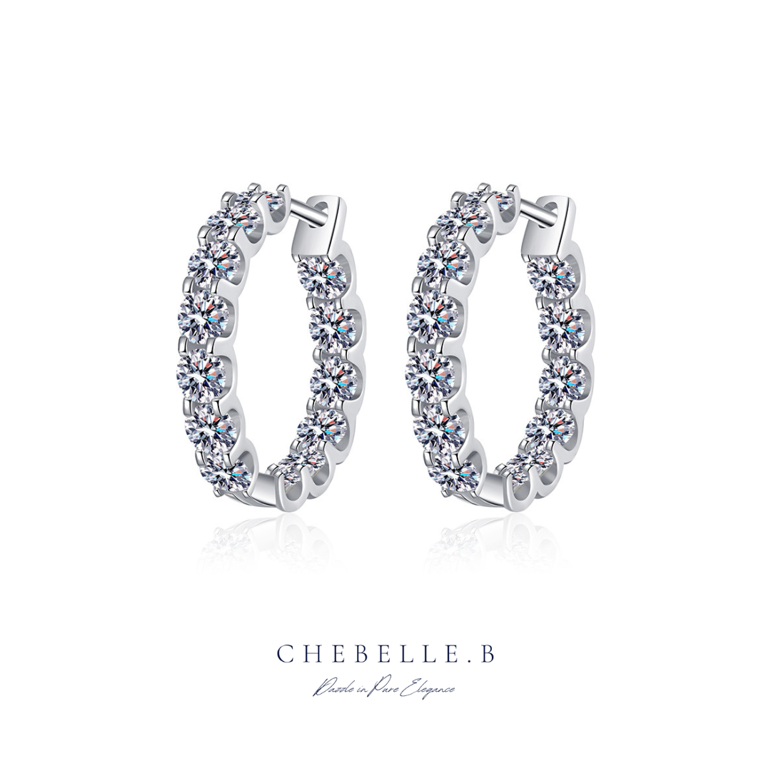 S925 Sterling Silver Gypsophila 2.6-Carat Moissanite Earrings