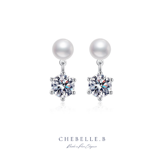 Timeless Harmony Pearl & Moissanite Earrings