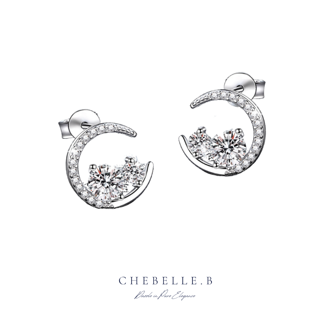 S925 Sterling Silver Lunar Radiance 0.8-Carat Moissanite Earrings