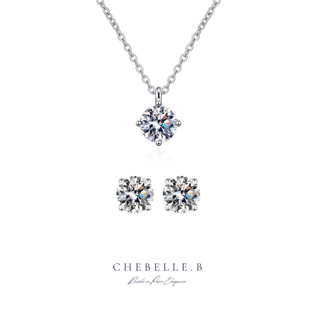 925 Sterling Silver Moissanite Stellar Radiance Set