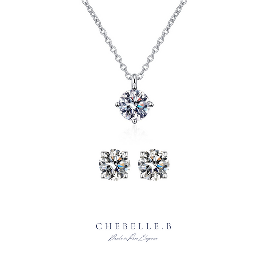 925 Sterling Silver Moissanite Stellar Radiance Set