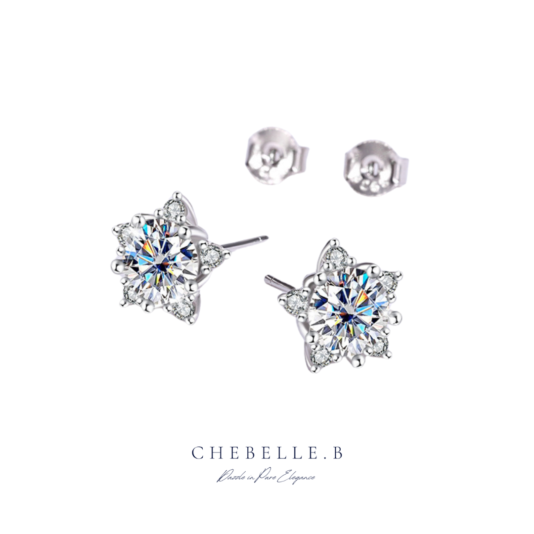 S925 Sterling Silver 1-Carat Moissanite Micro-Set Star Earrings