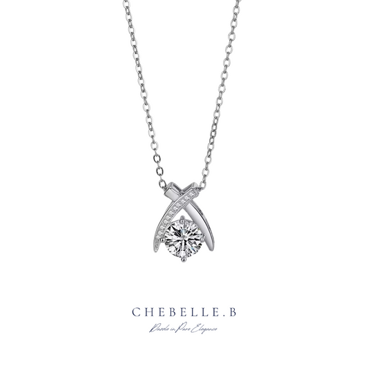 Crossing Elegance 1-Carat Moissanite Necklace in 925 Sterling Silver