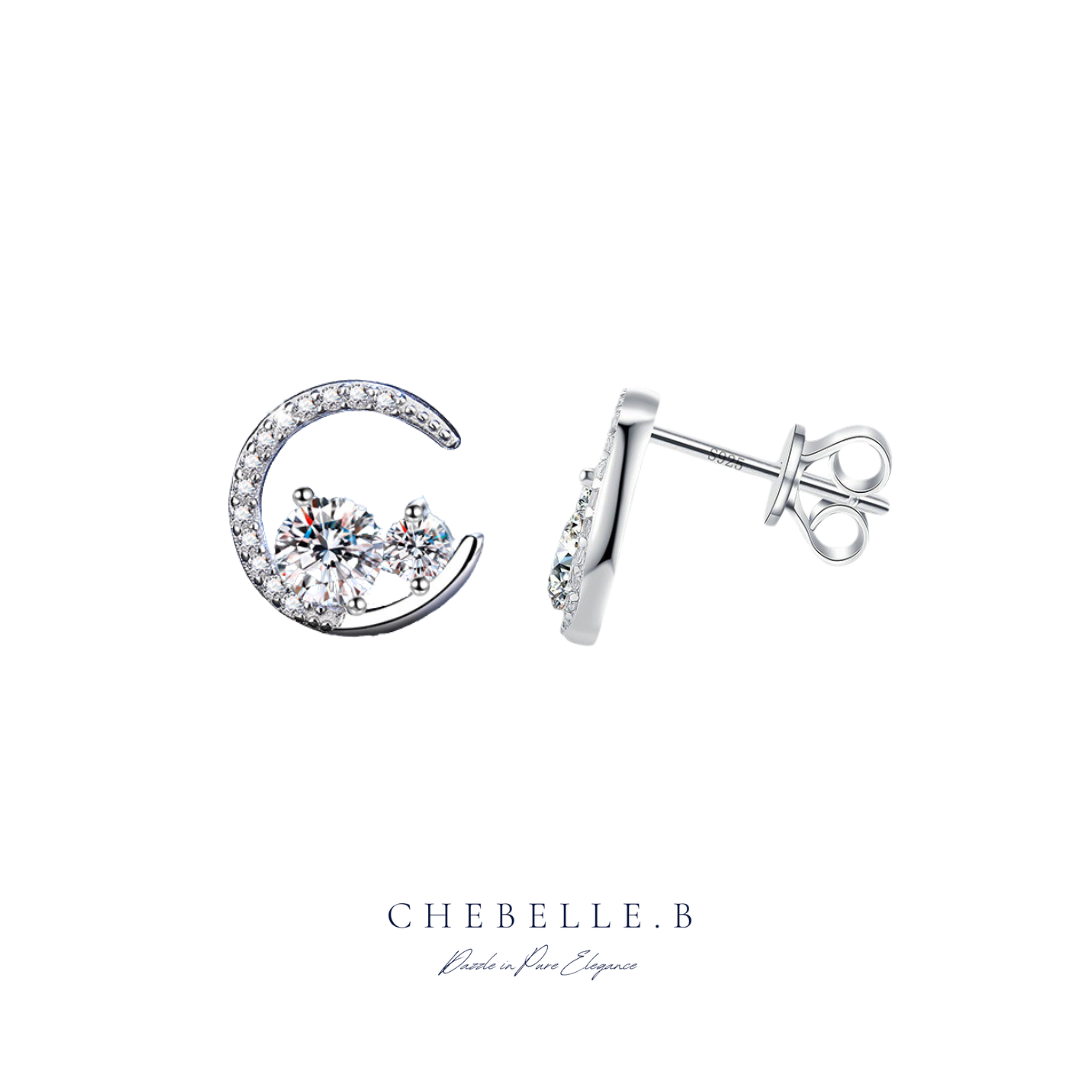 S925 Sterling Silver Lunar Radiance 0.8-Carat Moissanite Earrings