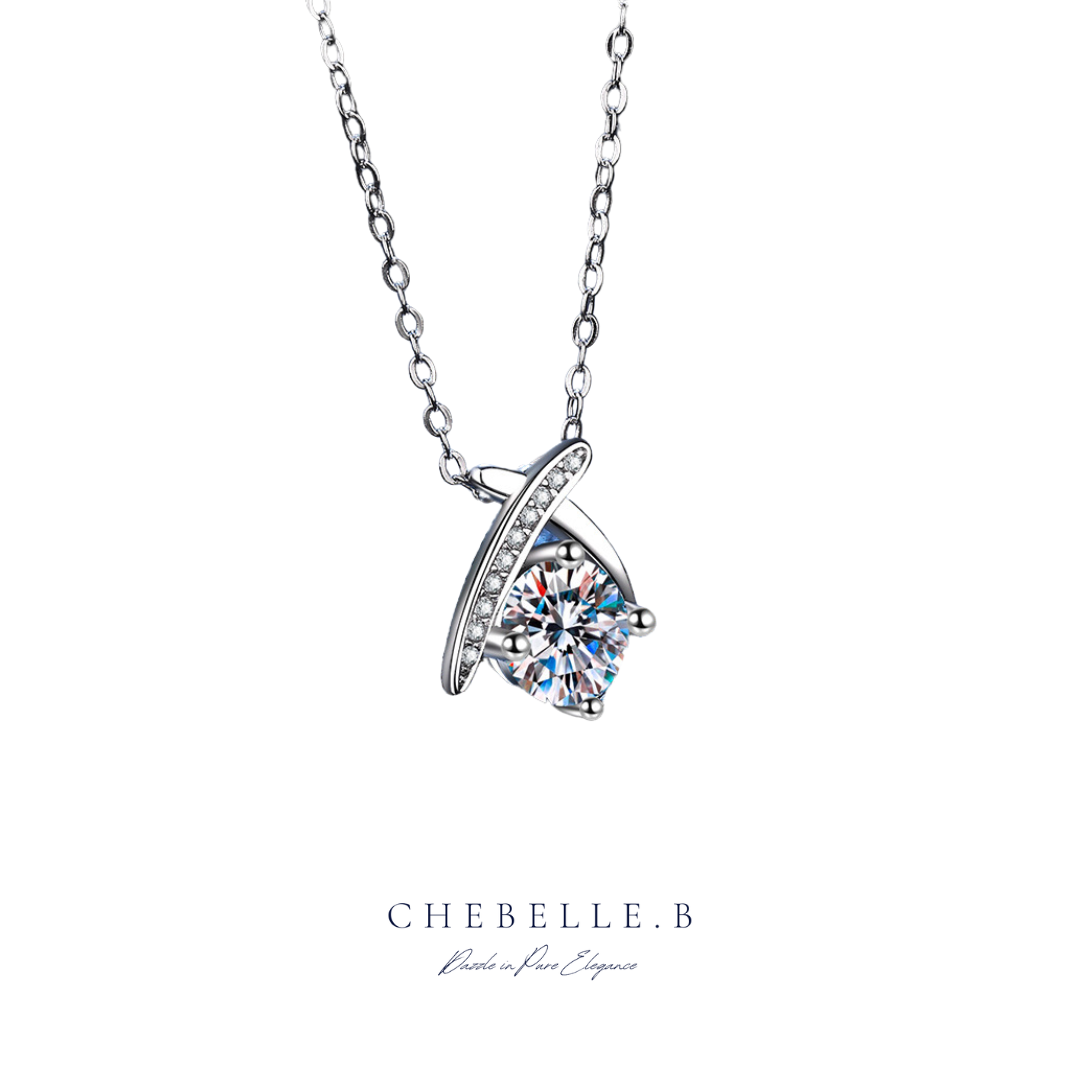 Crossing Elegance 1-Carat Moissanite Necklace in 925 Sterling Silver