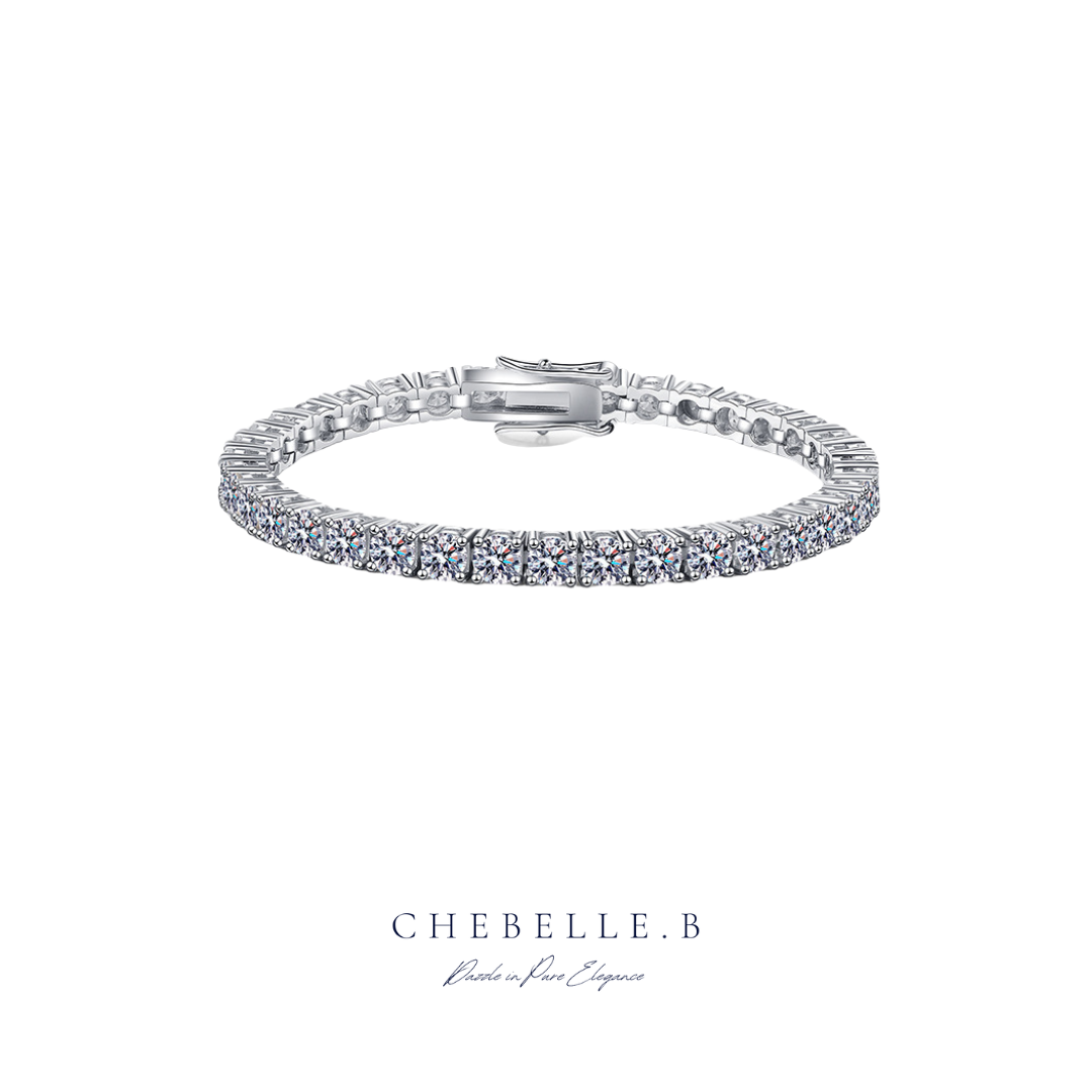 S925 Sterling Silver Moissanite Eternity Pave Bracelet