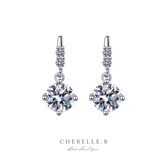 S925 Moissanite 1-Carat Tassel Dynamic Earrings