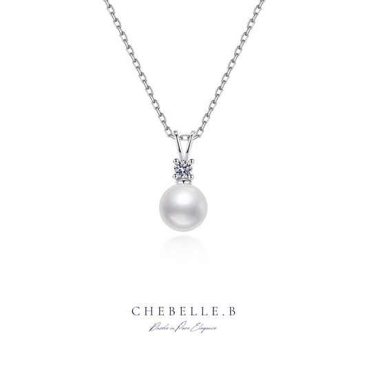 0.3-Carat Moissanite with Freshwater Pearl Lustre Harmony Necklace