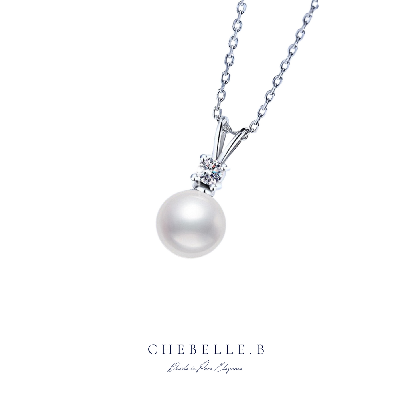 0.3-Carat Moissanite with Freshwater Pearl Lustre Harmony Necklace