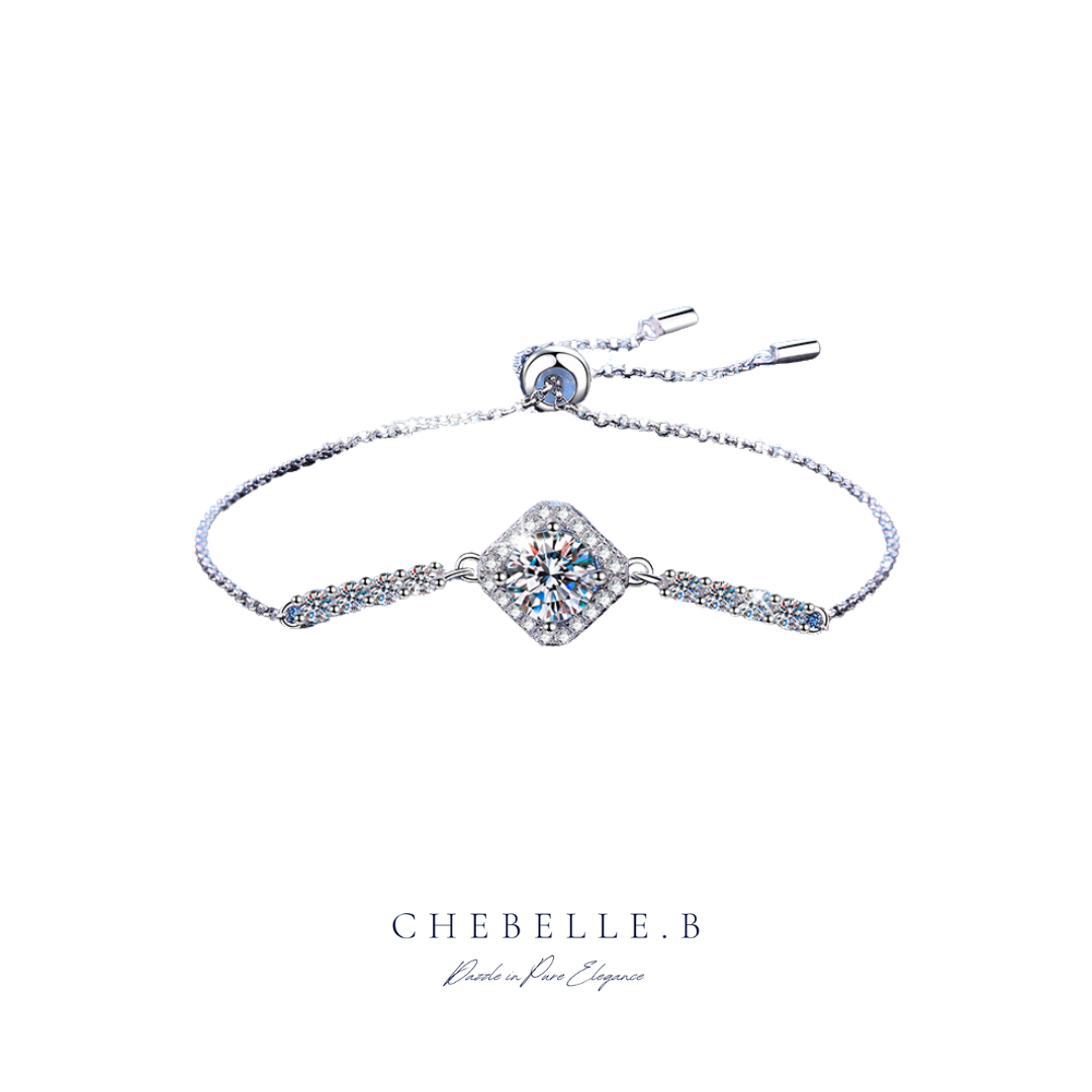 S925 Sterling Silver Brilliant 1-Carat Moissanite Bracelet