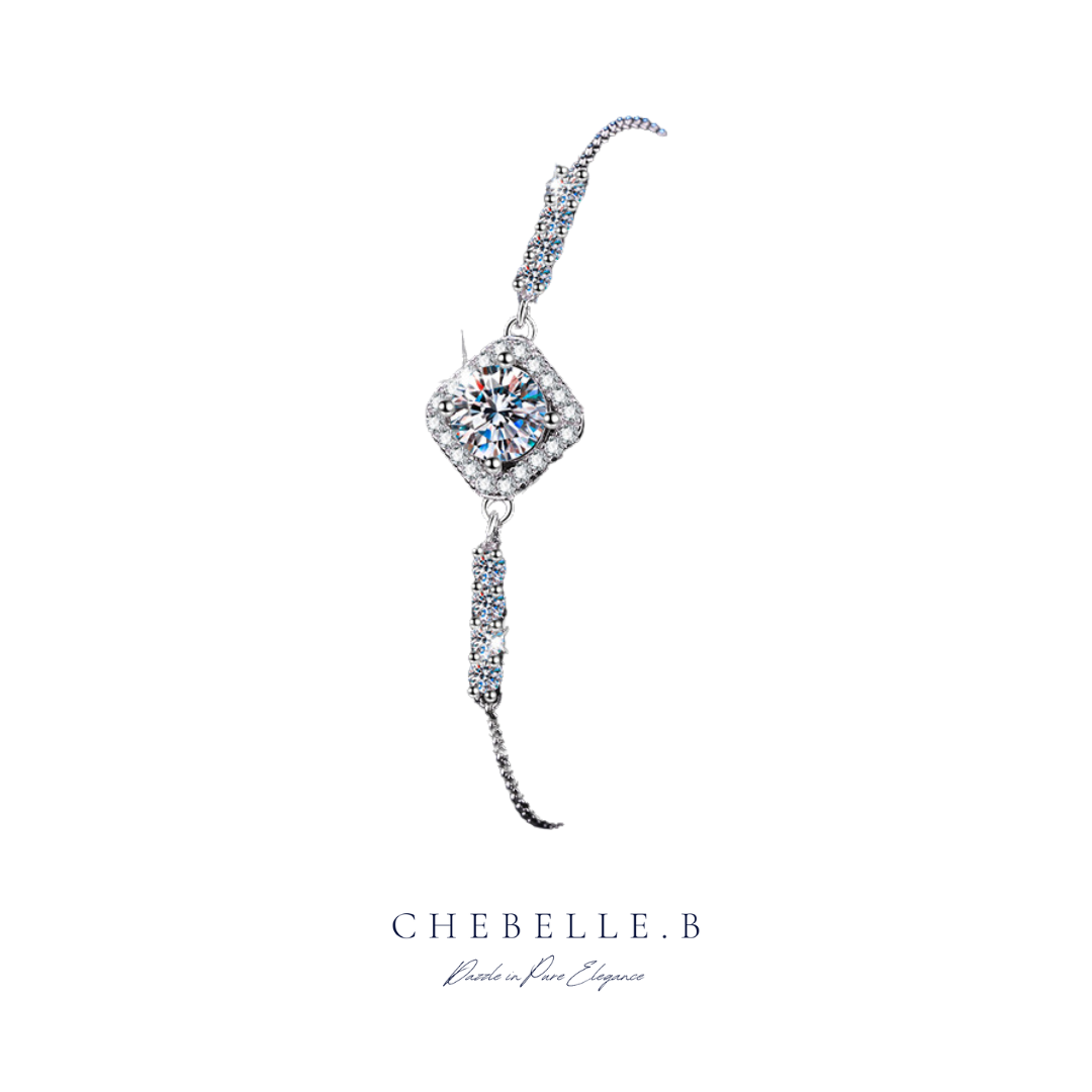 S925 Sterling Silver Brilliant 1-Carat Moissanite Bracelet