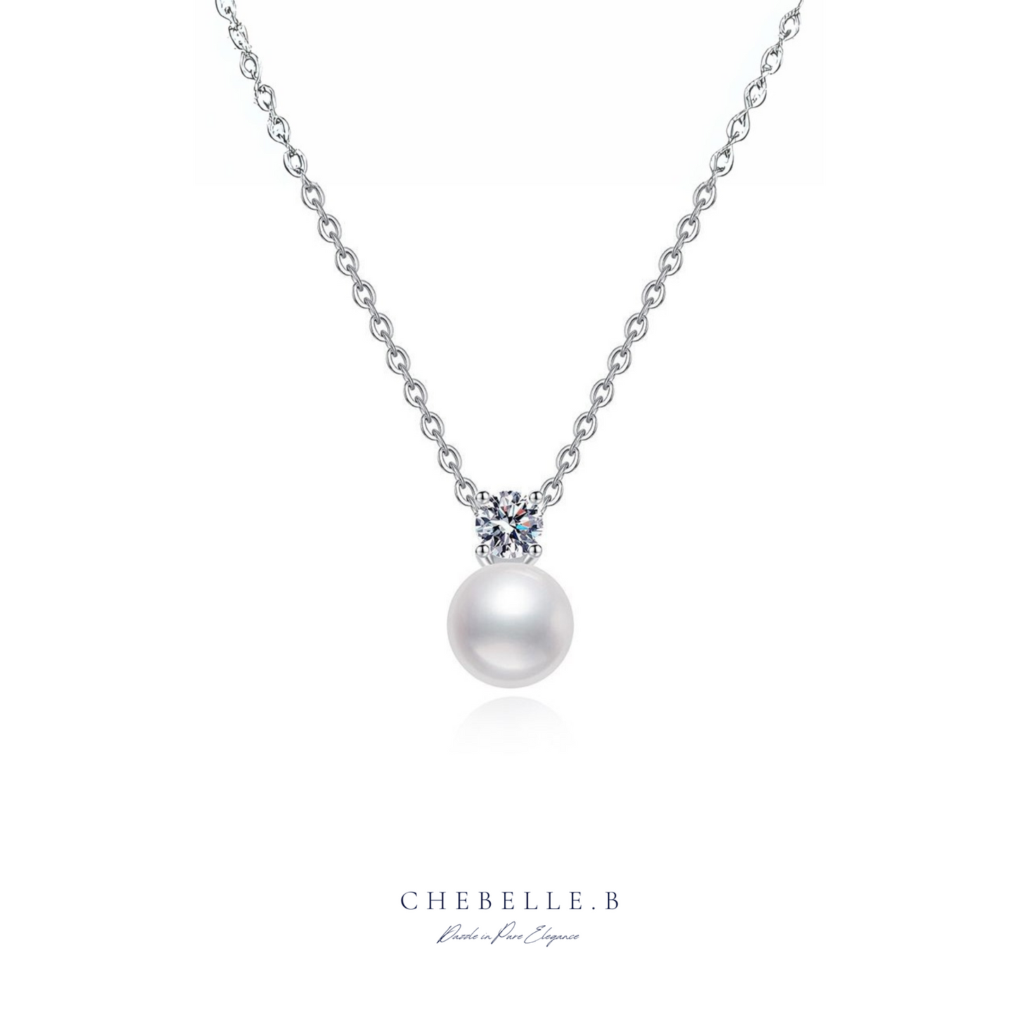 Perle Étoilée | Freshwater Pearl & 0.3-Carat Moissanite Necklace