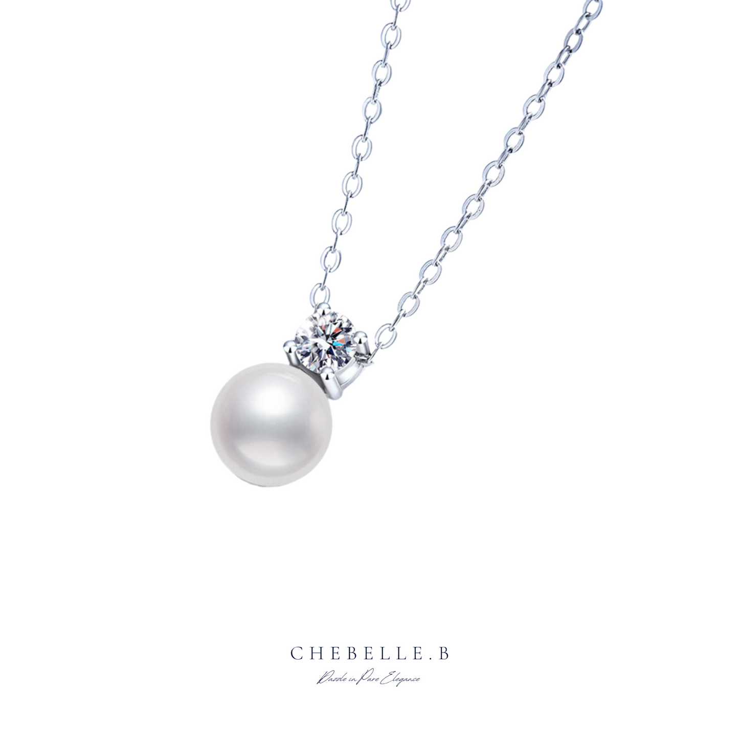 Perle Étoilée | Freshwater Pearl & 0.3-Carat Moissanite Necklace