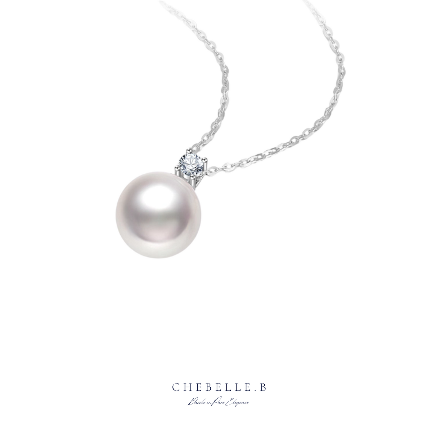 Perle Étoilée | Akoya Pearl & 0.3-Carat Moissanite Necklace