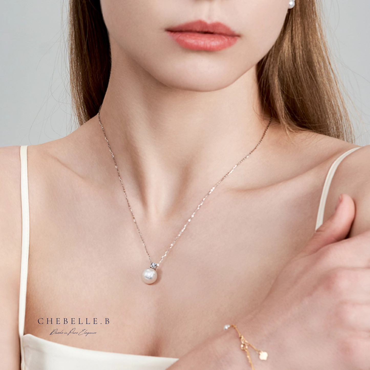 Perle Étoilée | Freshwater Pearl & 0.3-Carat Moissanite Necklace