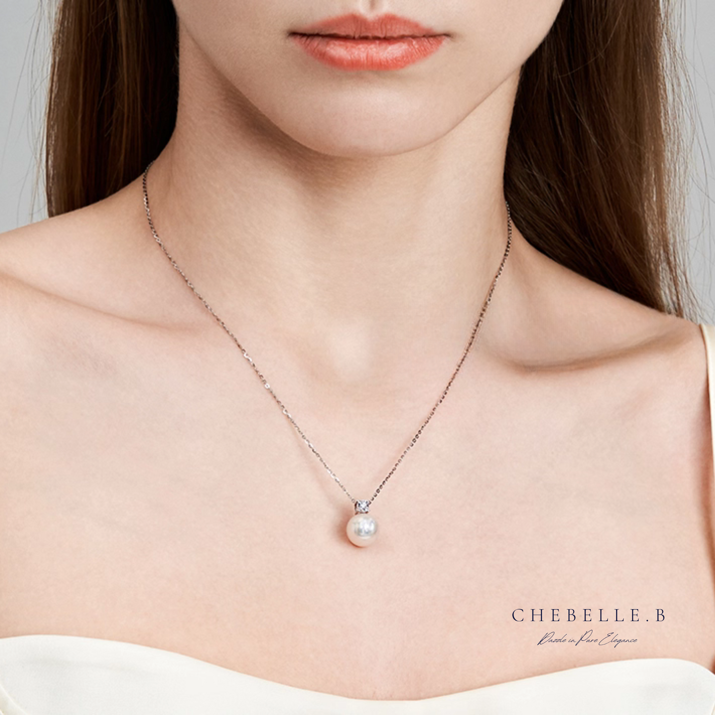 Perle Étoilée | Freshwater Pearl & 0.3-Carat Moissanite Necklace