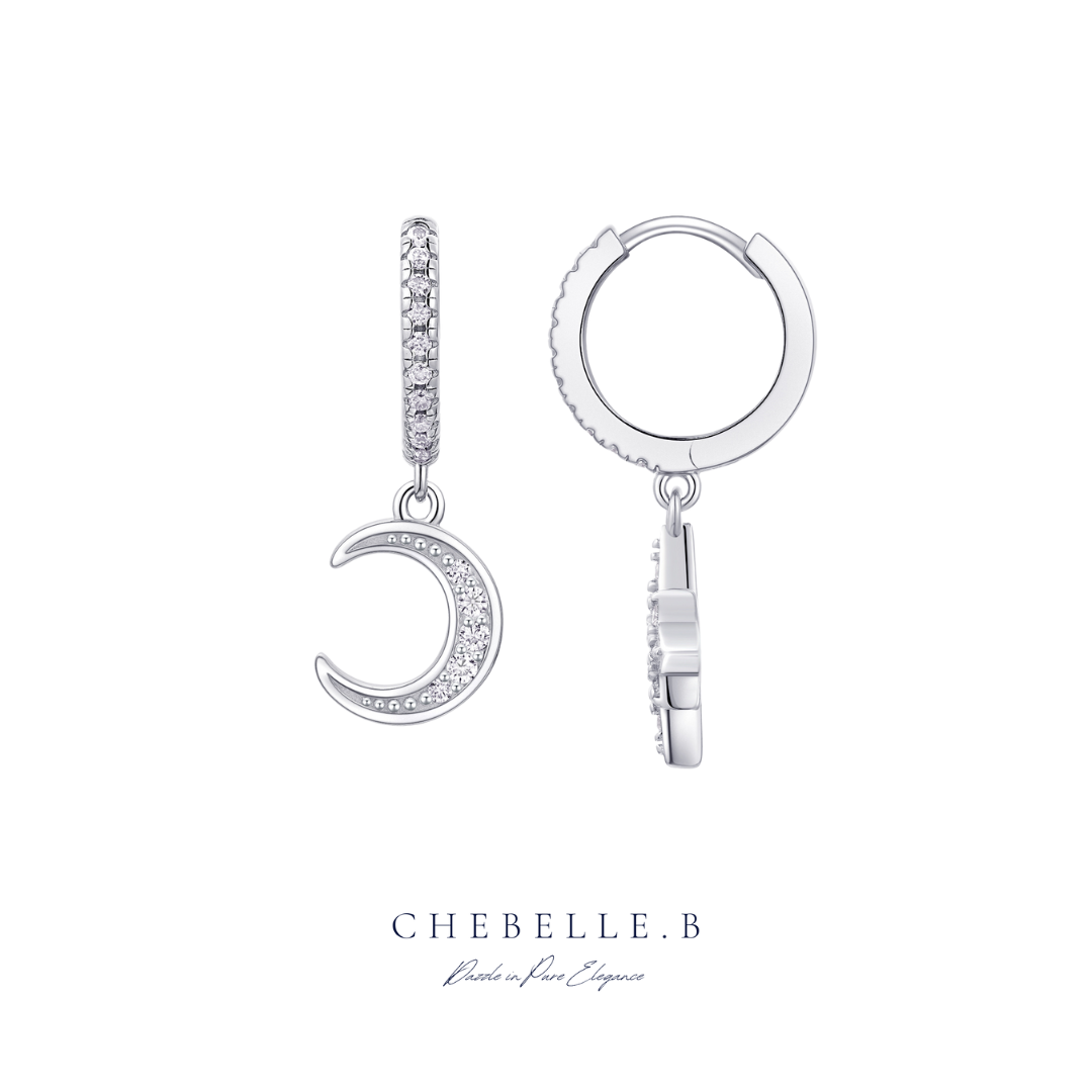 925 Sterling Silver Moissanite Moonlit Stars Set