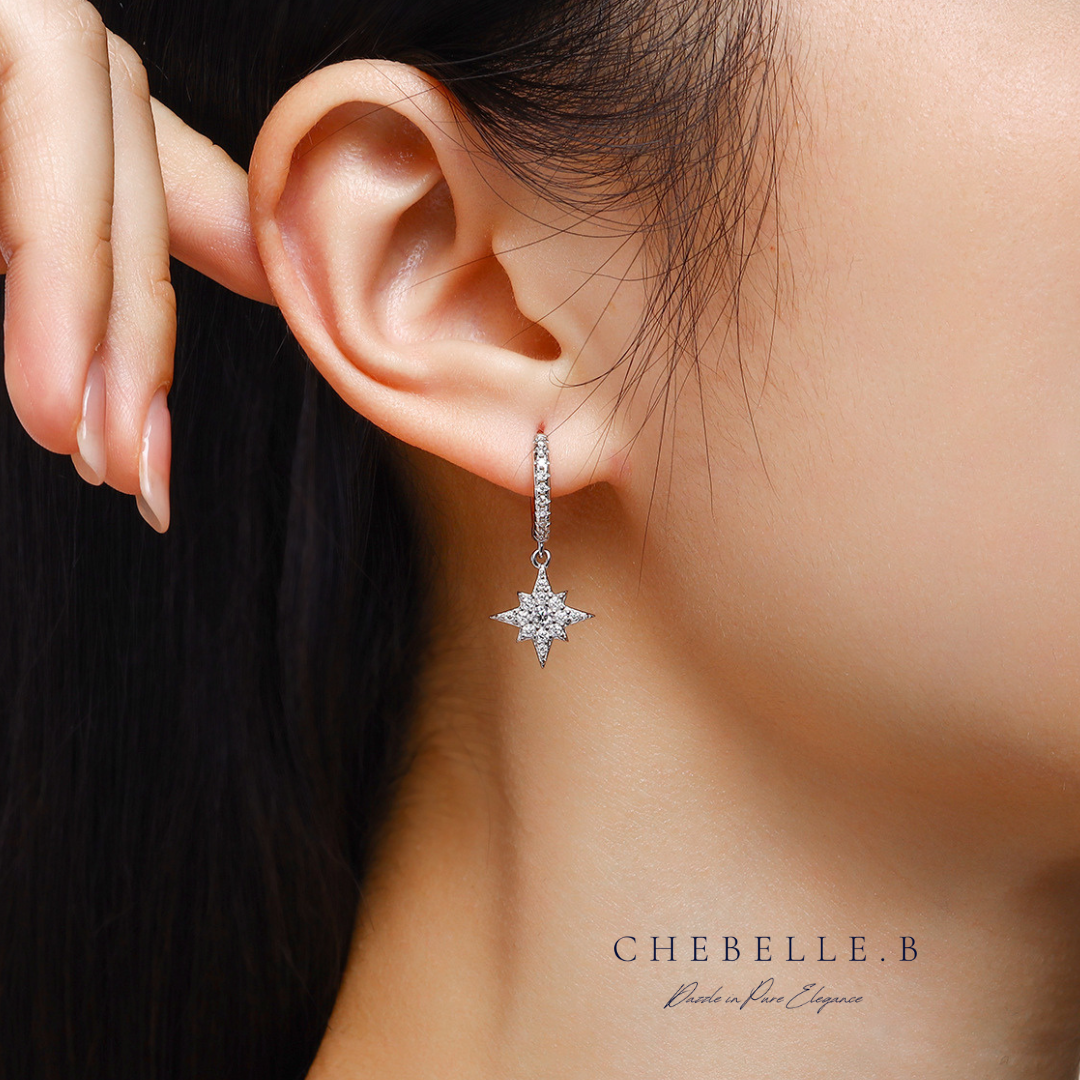 925 Sterling Silver Moissanite Moonlit Stars Set