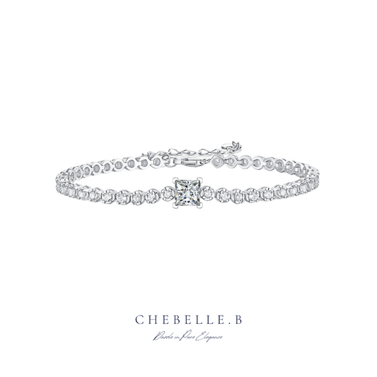 S925 Sterling Silver 1-Carat Moissanite Cubic Bracelet
