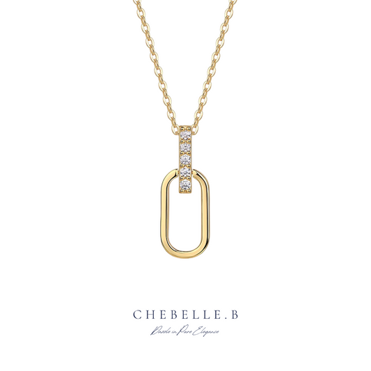 S925 Sterling Silver 18K Gold Plated Geometric Moissanite Pendant Necklace