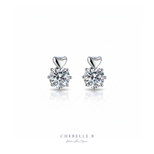 Cœur Brillant | 0.5ct Moissanite Heart Stud Earrings