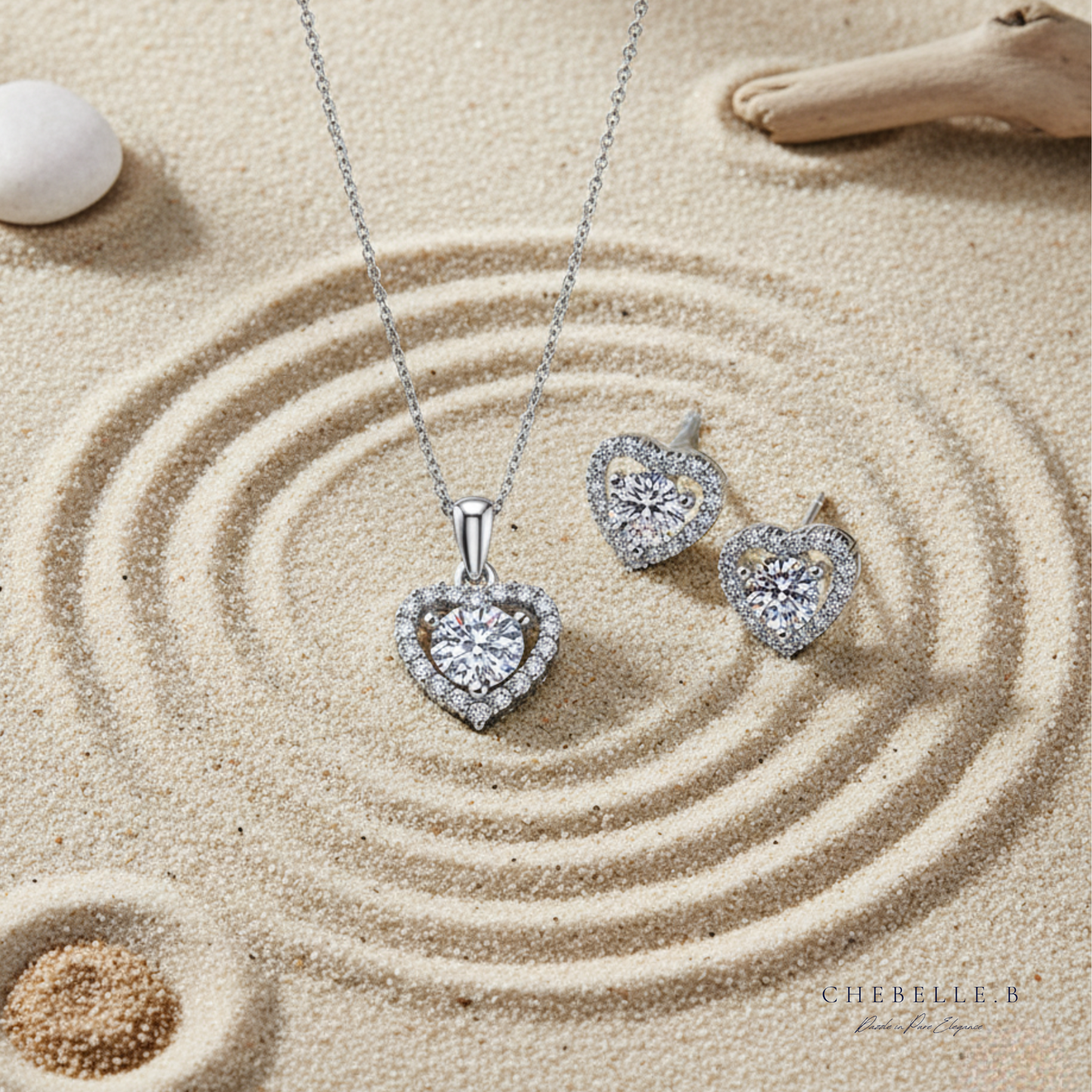 Amour Rayonnant 0.5ct Moissanite Heart Halo Earrings