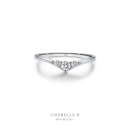 Arc Étoilé S925 Moissanite V-Shaped Ring