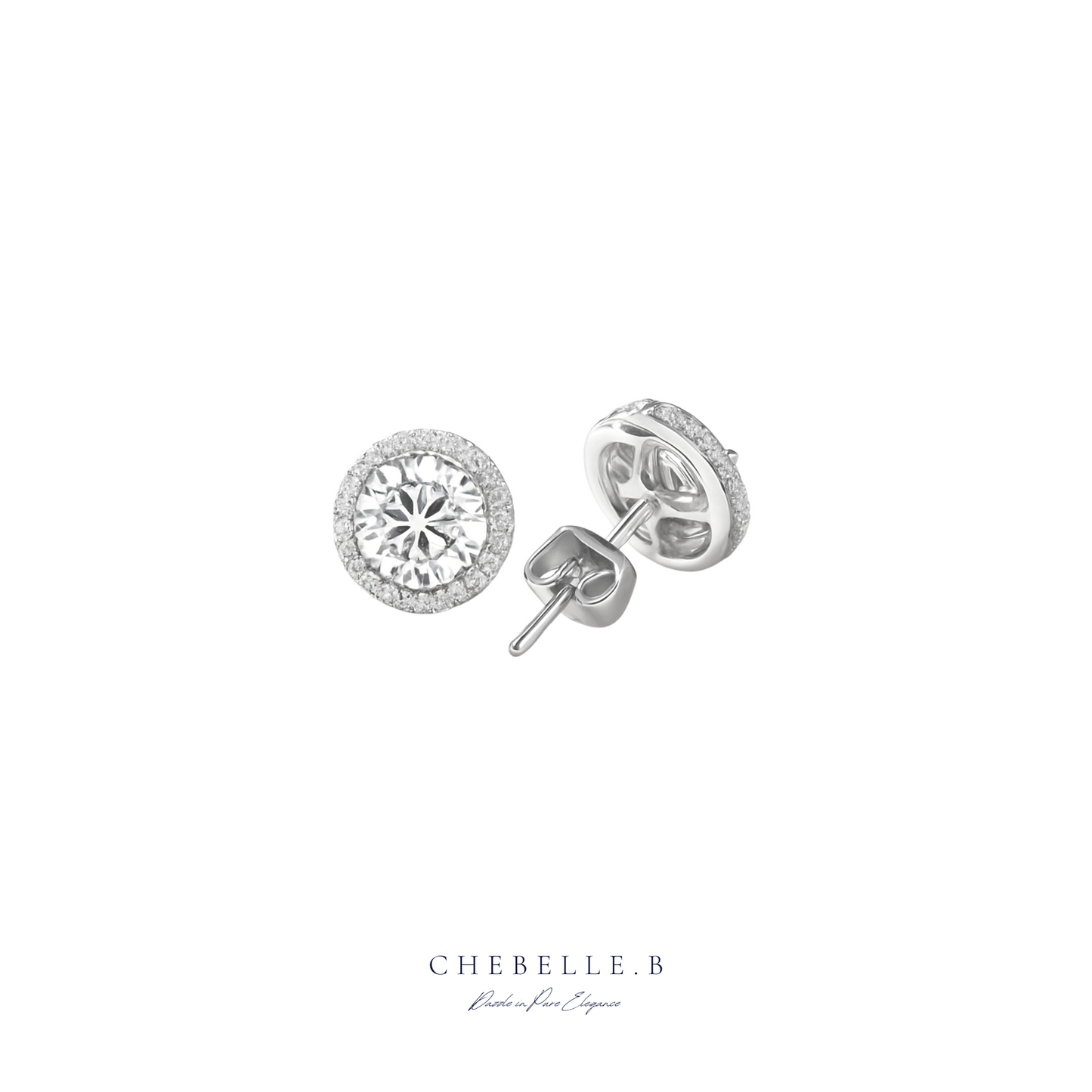 Infinite Sparkle 1.0ct Moissanite Halo Stud Earrings